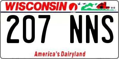 WI license plate 207NNS