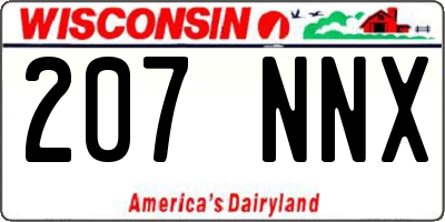 WI license plate 207NNX