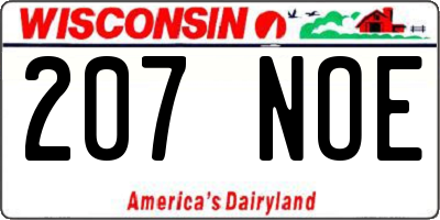 WI license plate 207NOE