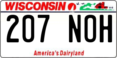 WI license plate 207NOH