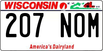WI license plate 207NOM