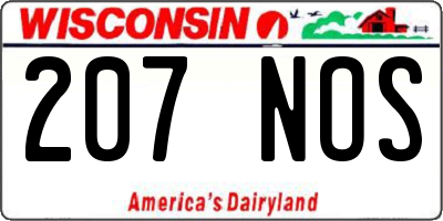 WI license plate 207NOS