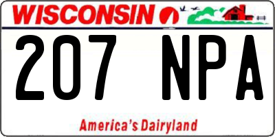 WI license plate 207NPA