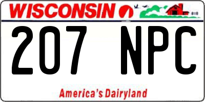 WI license plate 207NPC