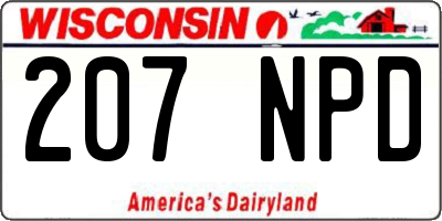 WI license plate 207NPD