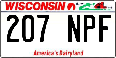 WI license plate 207NPF