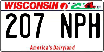 WI license plate 207NPH