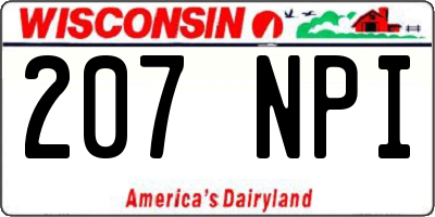 WI license plate 207NPI
