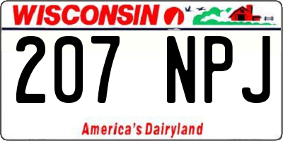WI license plate 207NPJ
