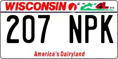 WI license plate 207NPK