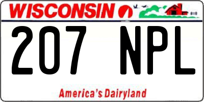 WI license plate 207NPL