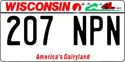 WI license plate 207NPN