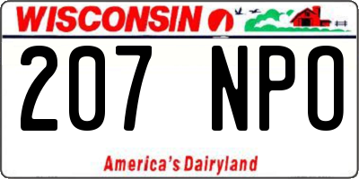 WI license plate 207NPO