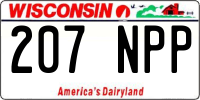 WI license plate 207NPP