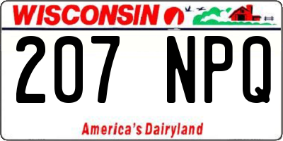 WI license plate 207NPQ