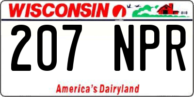 WI license plate 207NPR