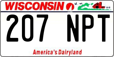 WI license plate 207NPT