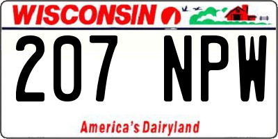 WI license plate 207NPW
