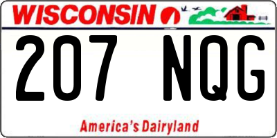 WI license plate 207NQG