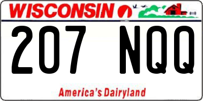 WI license plate 207NQQ