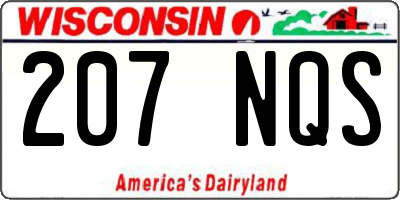 WI license plate 207NQS