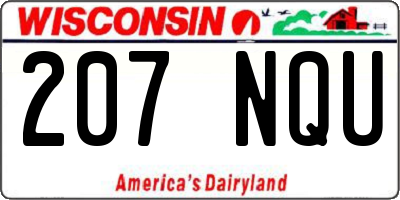 WI license plate 207NQU