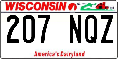 WI license plate 207NQZ