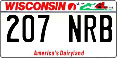 WI license plate 207NRB