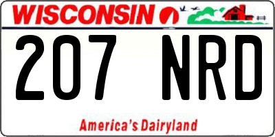 WI license plate 207NRD