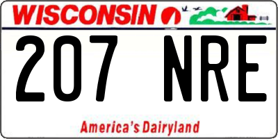 WI license plate 207NRE