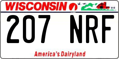 WI license plate 207NRF