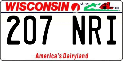 WI license plate 207NRI