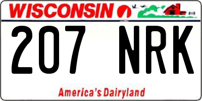 WI license plate 207NRK