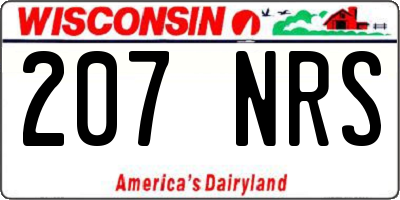 WI license plate 207NRS