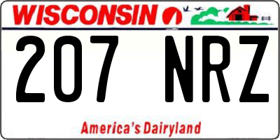 WI license plate 207NRZ