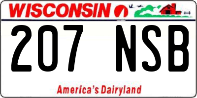 WI license plate 207NSB