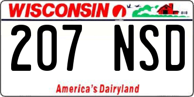 WI license plate 207NSD