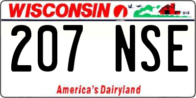WI license plate 207NSE