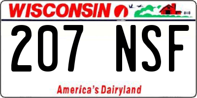 WI license plate 207NSF