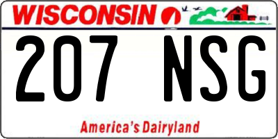 WI license plate 207NSG