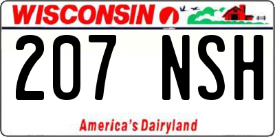WI license plate 207NSH