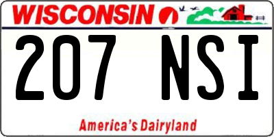 WI license plate 207NSI
