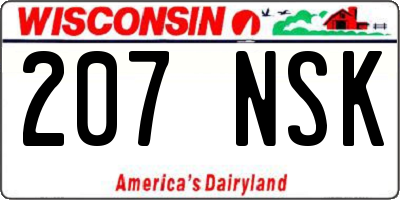 WI license plate 207NSK
