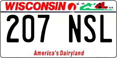 WI license plate 207NSL
