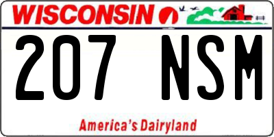 WI license plate 207NSM