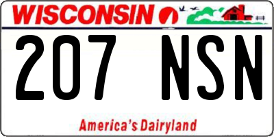 WI license plate 207NSN