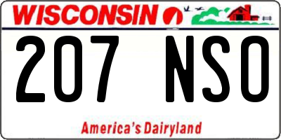 WI license plate 207NSO