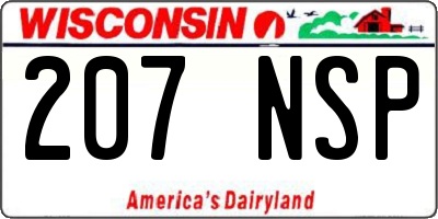 WI license plate 207NSP