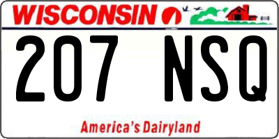 WI license plate 207NSQ
