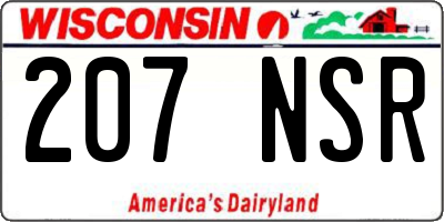 WI license plate 207NSR